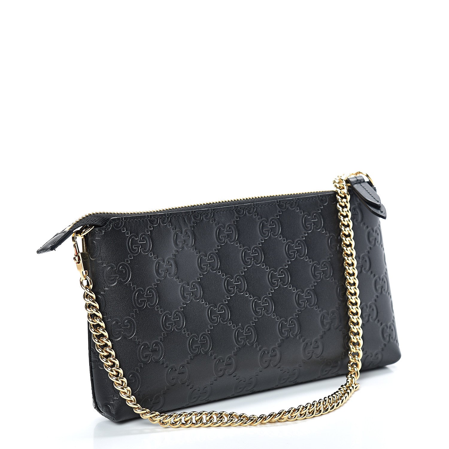 Gucci Guccissima Signature Wrist Wallet Black 2 of 8
