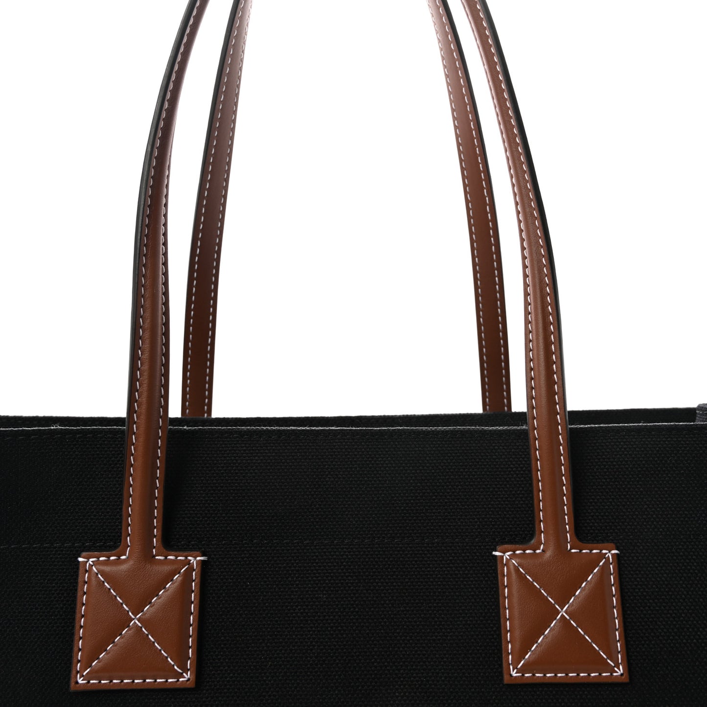Canvas Smooth Calfskin Medium Two Tone Freya Tote Black Tan
