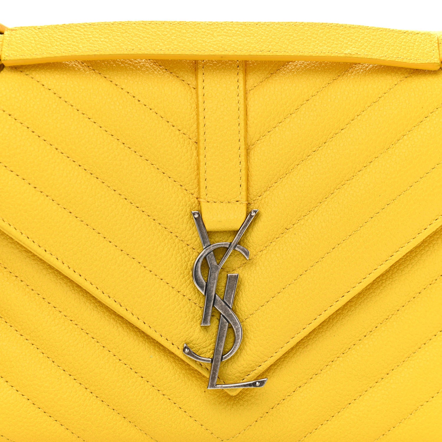Saint Laurent Sheepskin Matelasse Chevron Monogram Medium Chain Bag Mimosa 8 of 11