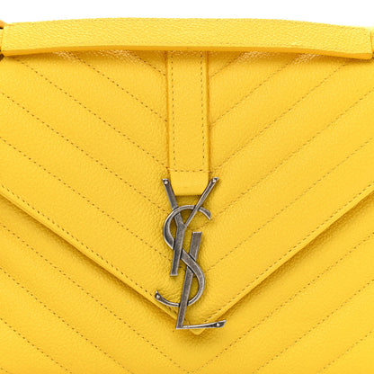 Saint Laurent Sheepskin Matelasse Chevron Monogram Medium Chain Bag Mimosa 8 of 11
