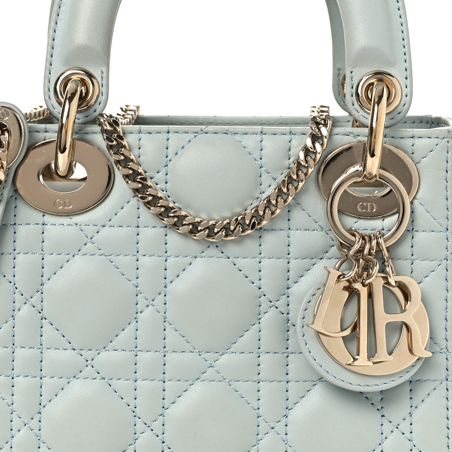 Lambskin Cannage Mini Lady Dior Blue