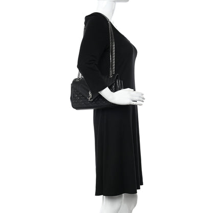 Saint Laurent Sheepskin Tri-Quilt Monogram Medium College Bag Black 2 of 11