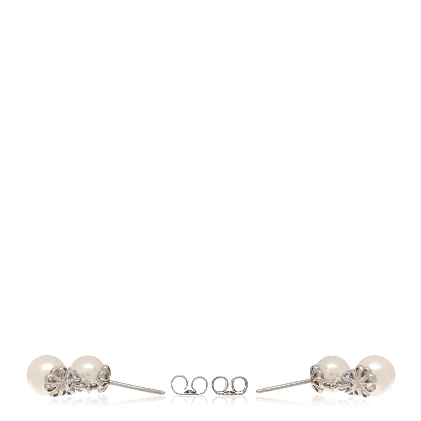 Platinum Diamond Akoya Pearl 7-8mm Aria Drop Earrings
