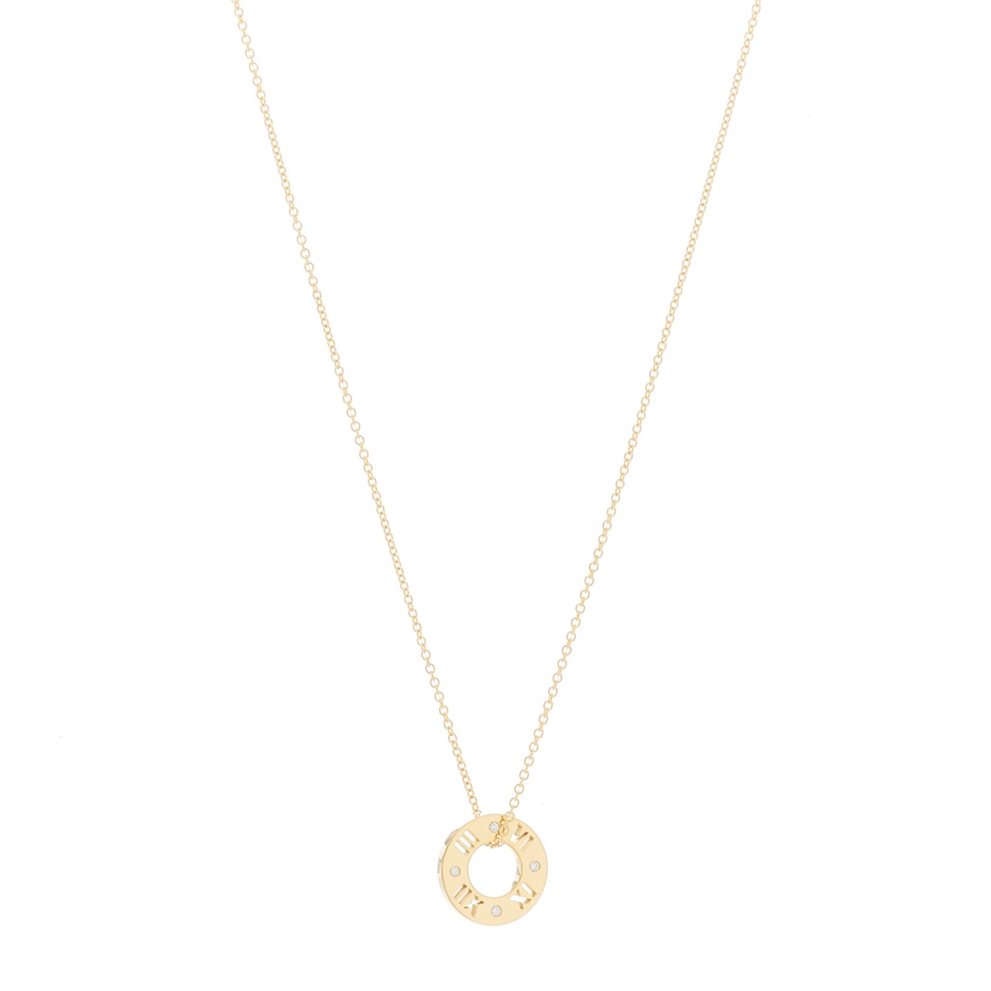 18K Yellow Gold Diamond Atlas Pierced Pendant Necklace