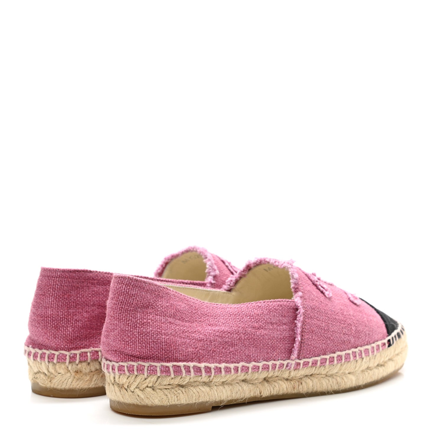 Chanel Linen CC Espadrilles 37 Pink Black 4 of 10