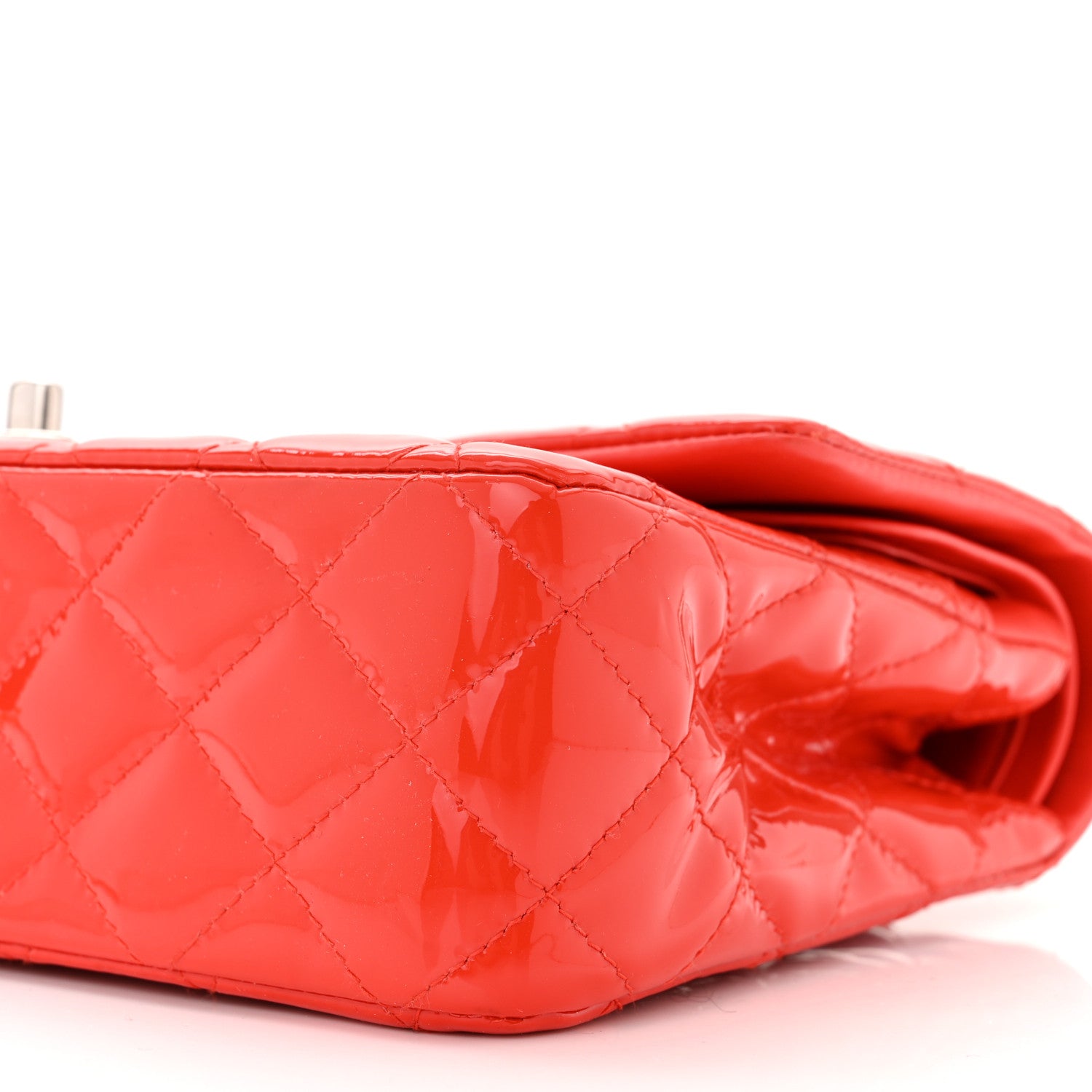 Chanel Patent Calfskin Quilted Medium Double Flap Red 10 of 11