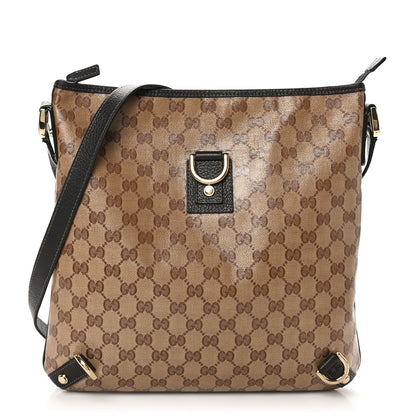 Gucci Crystal Monogram Abbey Messenger Bag Beige Dark Brown 1 of 10