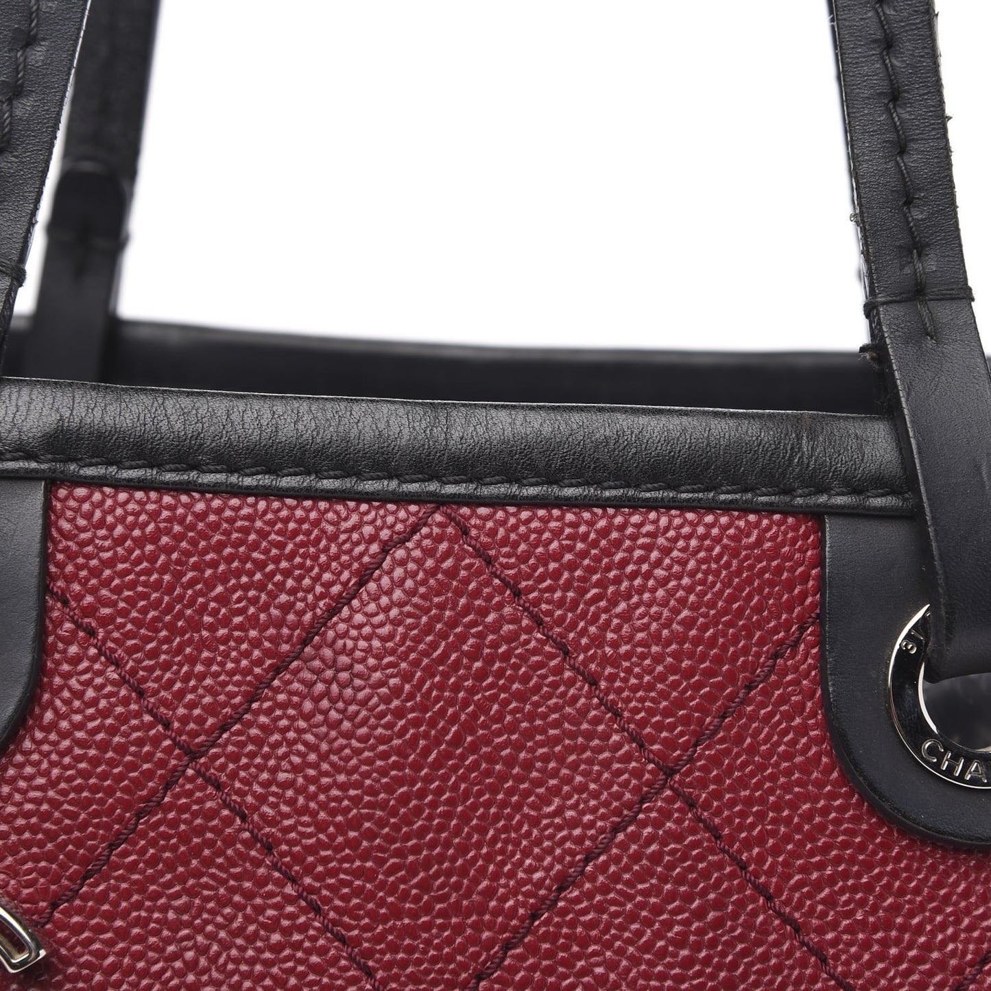 Grained Calfskin Shopping Fever Tote Red
