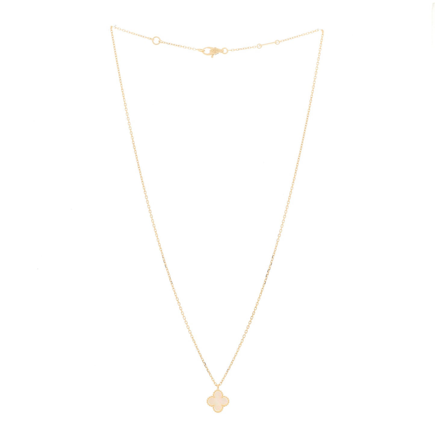 18K Yellow Gold Mother of Pearl Sweet Alhambra Pendant Necklace