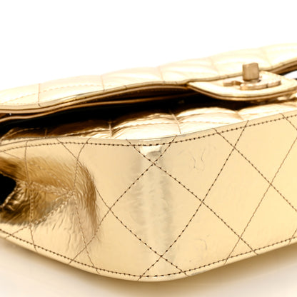 Chanel Hammered Metallic Calfskin Quilted Small Double Flap Gold 9 of 11
