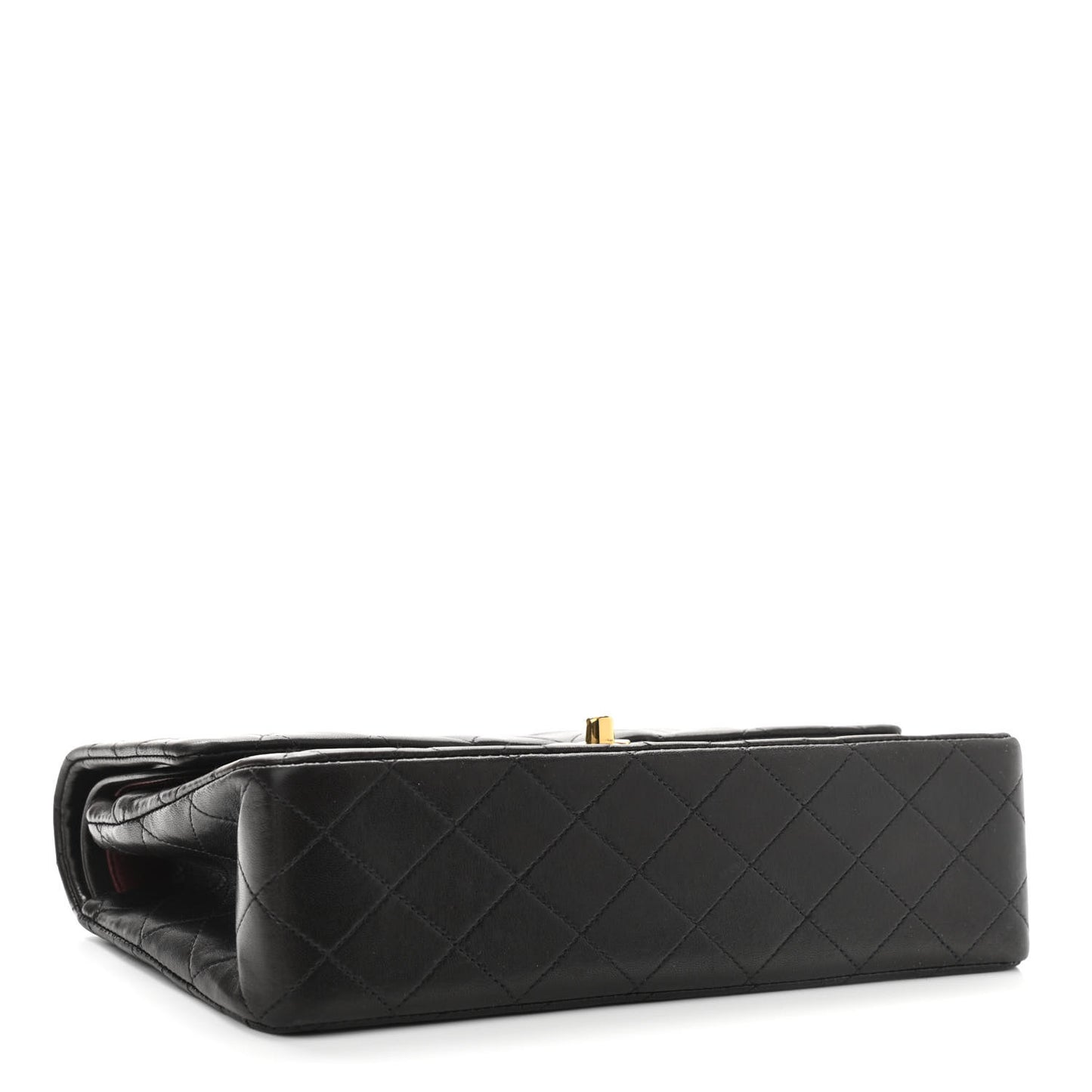 Lambskin Quilted Medium Double Flap Black