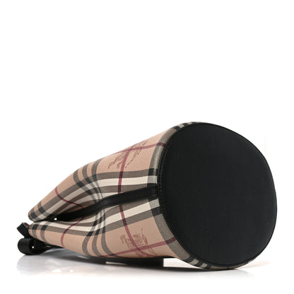 Burberry Haymarket Check Colours Small Lorne Bucket Crossbody Black 3 of 8
