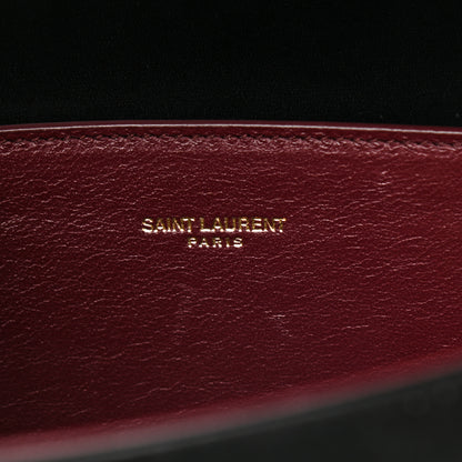 Saint Laurent Kid Scamosciato Smooth Calfskin Medium Classic Monogram Cassandra Top Handle Black Rouge Legion 7 of 11