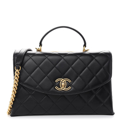 Chanel Lambskin Quilted Large Trendy Spirit Top Handle Bag Black 1 of 9