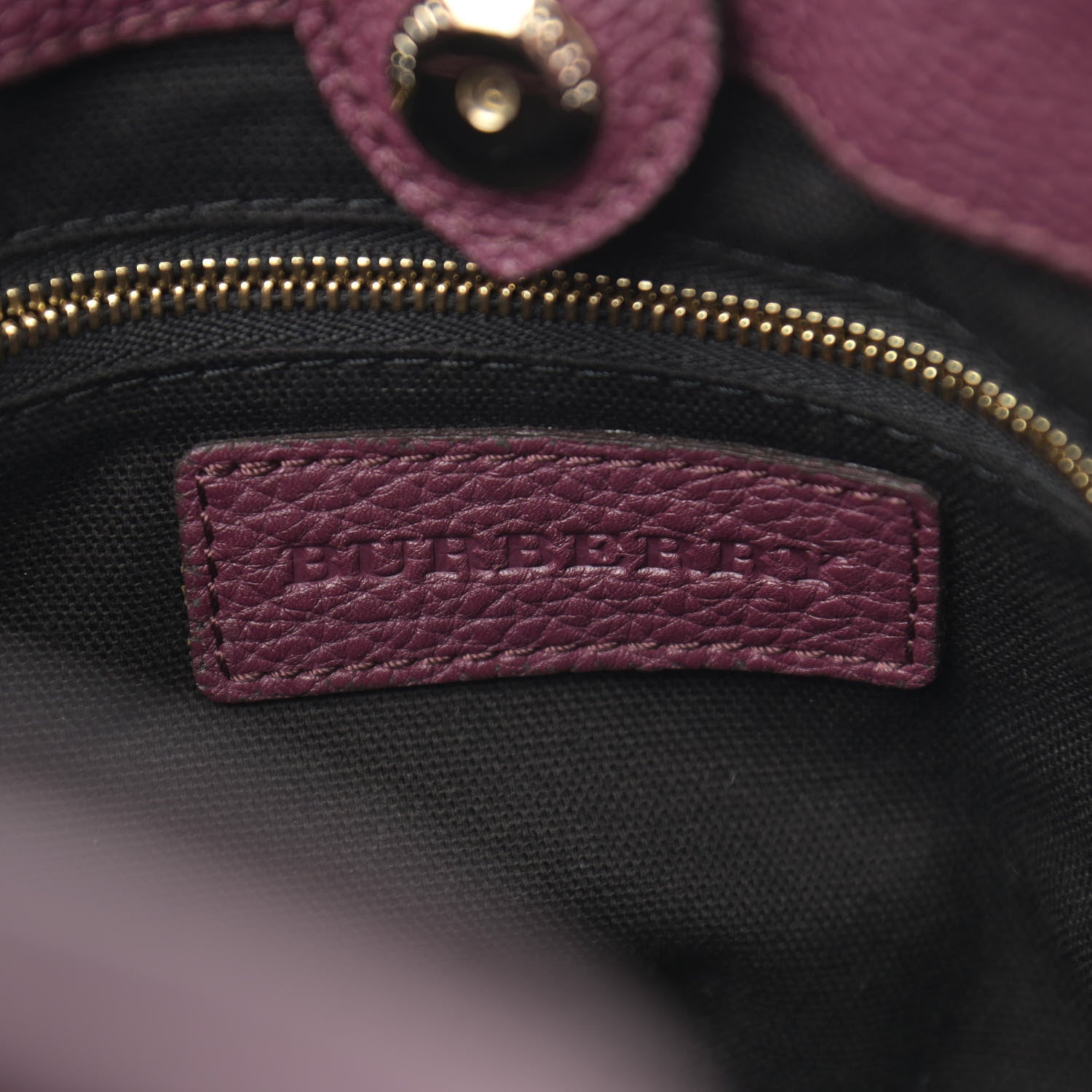 Burberry Grainy Calfskin House Check Small Banner Tote Mahogany Red 6 of 12