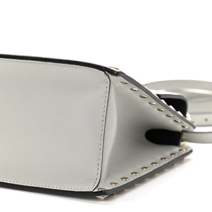 Valentino Garavani Calfskin Rockstud Overlay Flap Top Handle Bag Light Grey 9 of 9