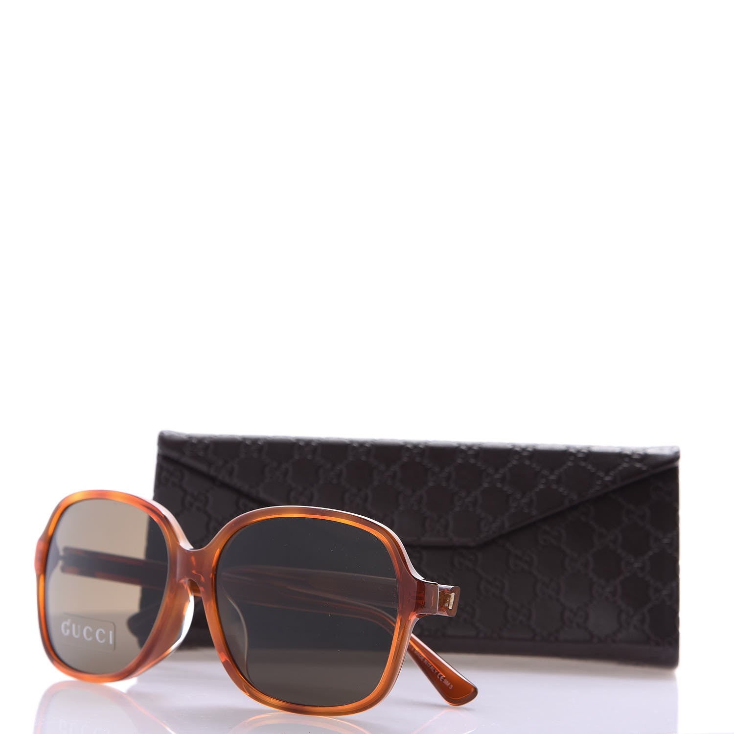 Gucci Acetate Square Frame Sunglasses GG 3834/F/S Tortoise 8 of 8