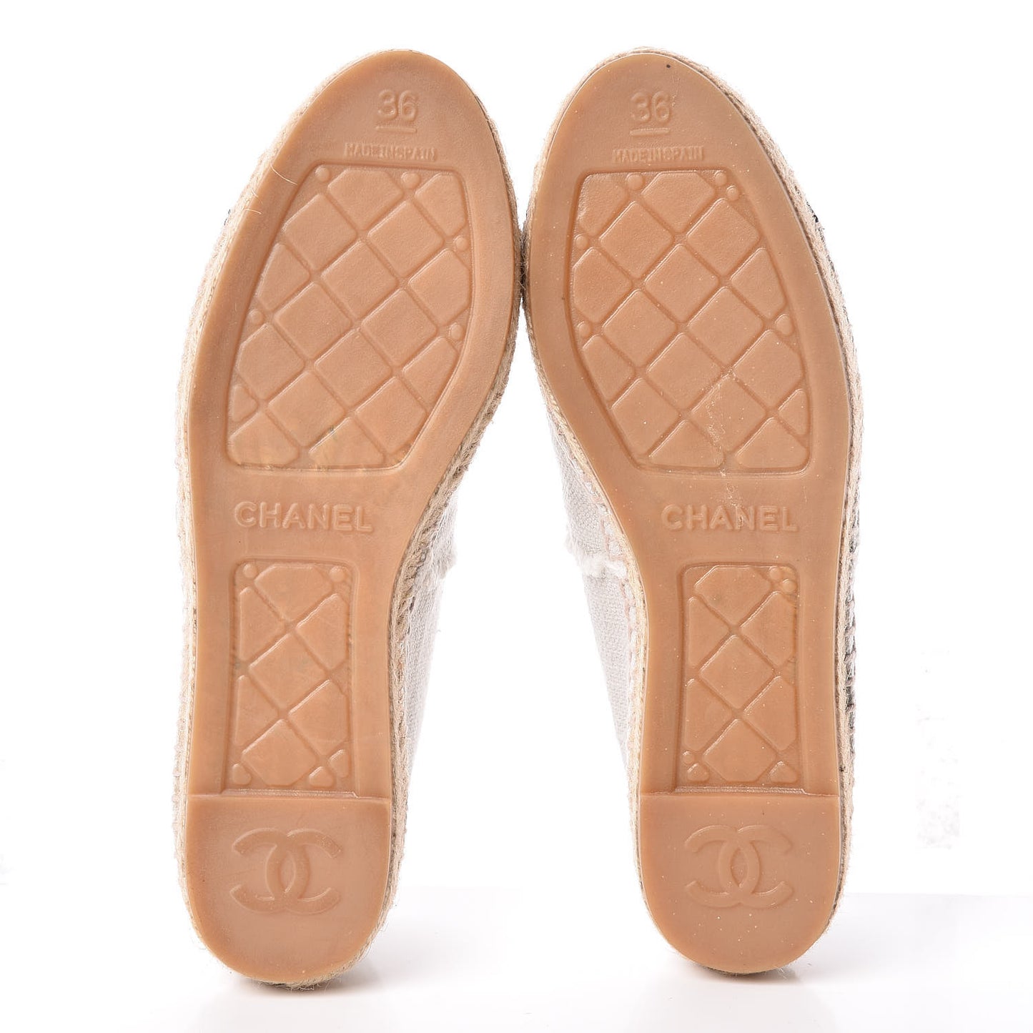 Linen CC Espadrilles 36 Beige Black