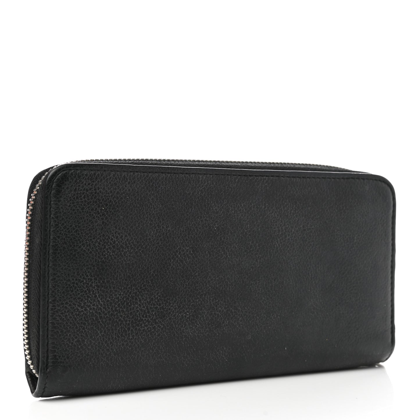 Calfskin Zippy Lockme Wallet Black