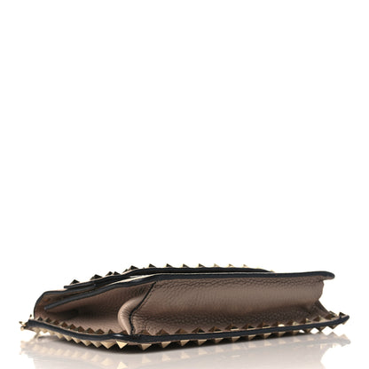 Valentino Garavani Grained Calfskin Small Rockstud Flap Crossbody Bag Poudre 3 of 9