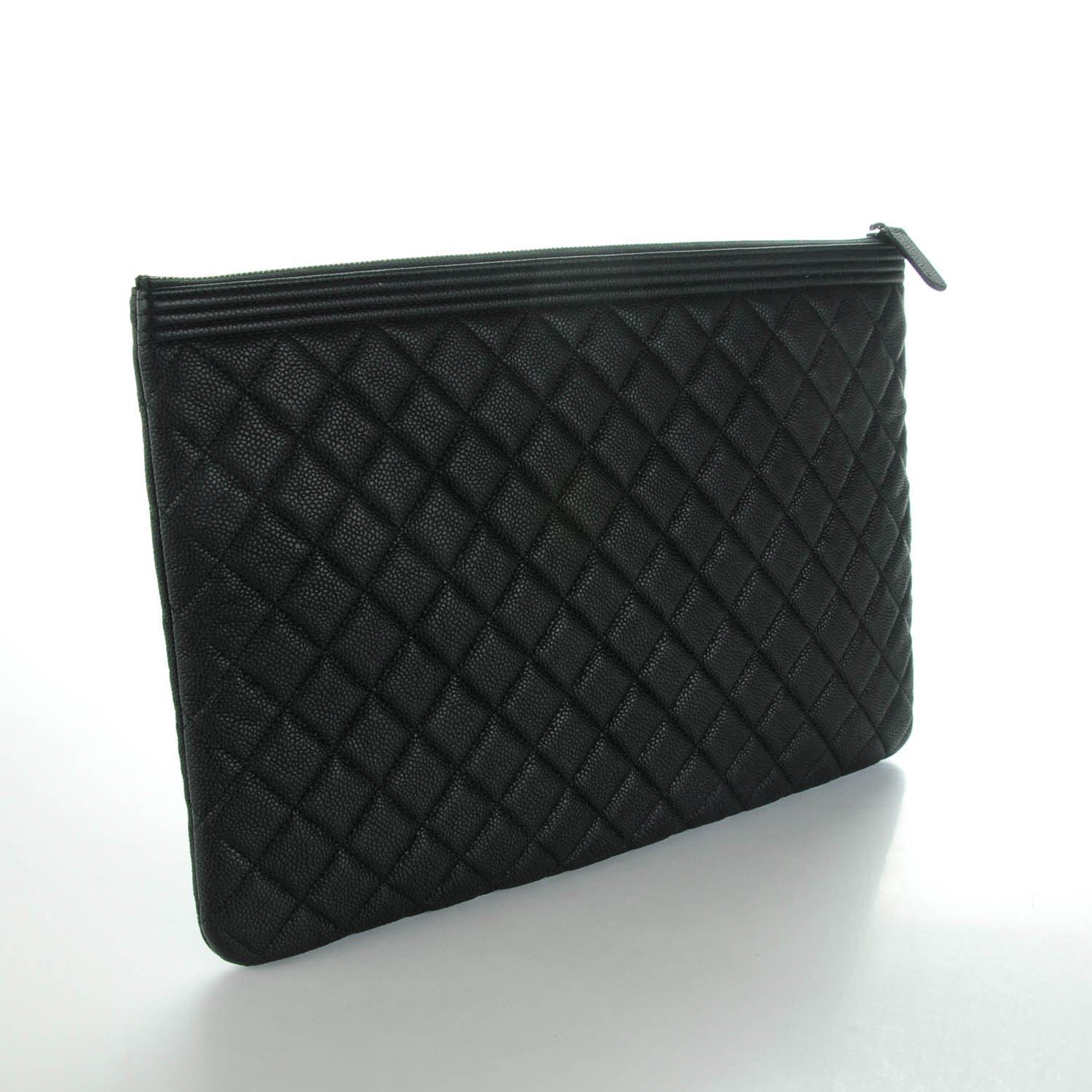 Chanel Caviar Quilted Large Boy Cosmetic Case Black 3 of 6