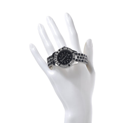 Christian Dior Stainless Steel Diamond Sapphire 33mm Christal Quartz Watch Black 2 of 7