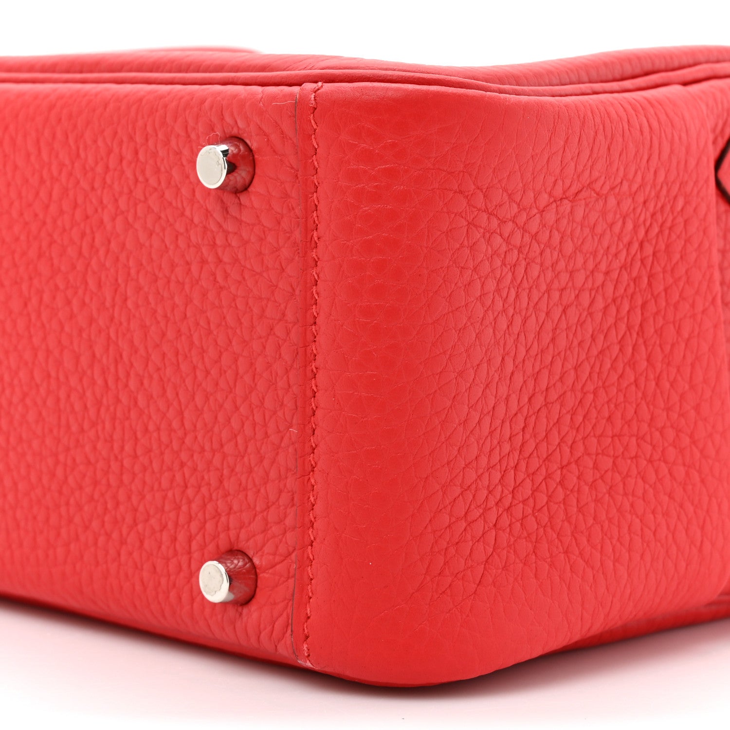 Hermes Taurillon Clemence Mini Lindy 20 Rouge Radieux 9 of 11