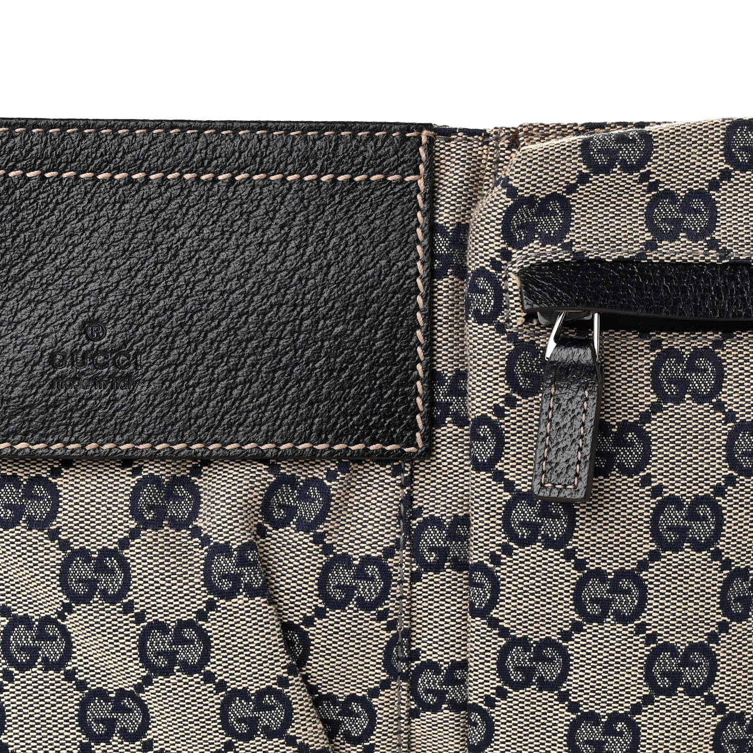 Gucci GG Monogram Web Double Pocket Belt Bag Navy 8 of 11