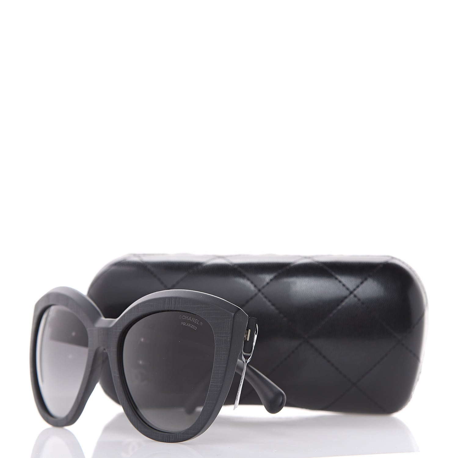 Chanel Tweed Effect CC Polarized Butterfly Signature Sunglasses 5332 Black 8 of 8