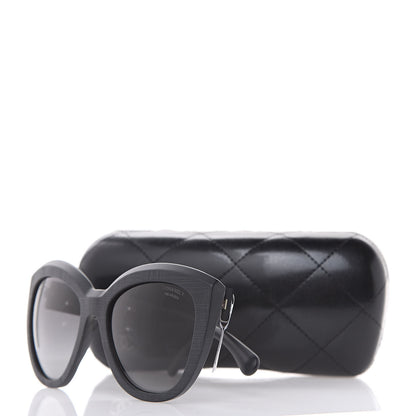 Chanel Tweed Effect CC Polarized Butterfly Signature Sunglasses 5332 Black 8 of 8