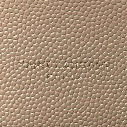 Saint Laurent Grain De Poudre Monogram Uptown Chain Wallet Dark Beige 7 of 13