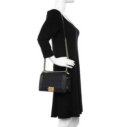 Chanel Lambskin Quilted Medium Boy Flap Black 3 of 9