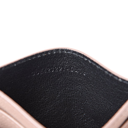 Saint Laurent Grain De Poudre Matelasse Chevron Monogram Credit Card Case Dark Beige 6 of 7