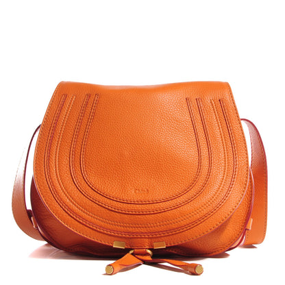 Chloe Grained Calfskin Medium Marcie Saddle Bag Orange 1 of 10
