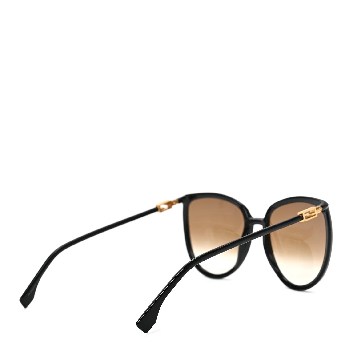 Fendi Accetate Cat Eye Sunglasses FF 0432/G/S Black Gold 4 of 6