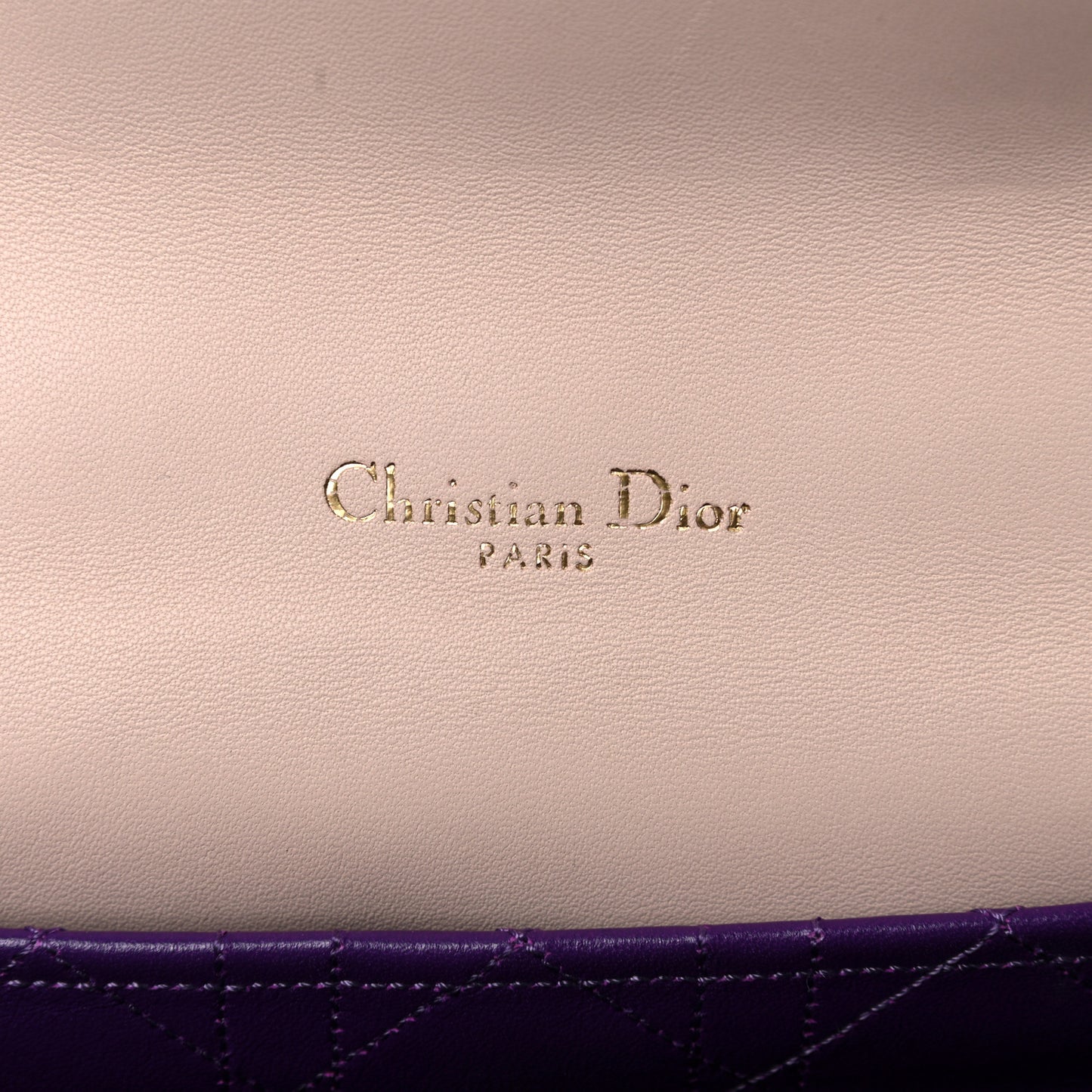 Lambskin Cannage Large Miss Dior Flap Rose Poudre