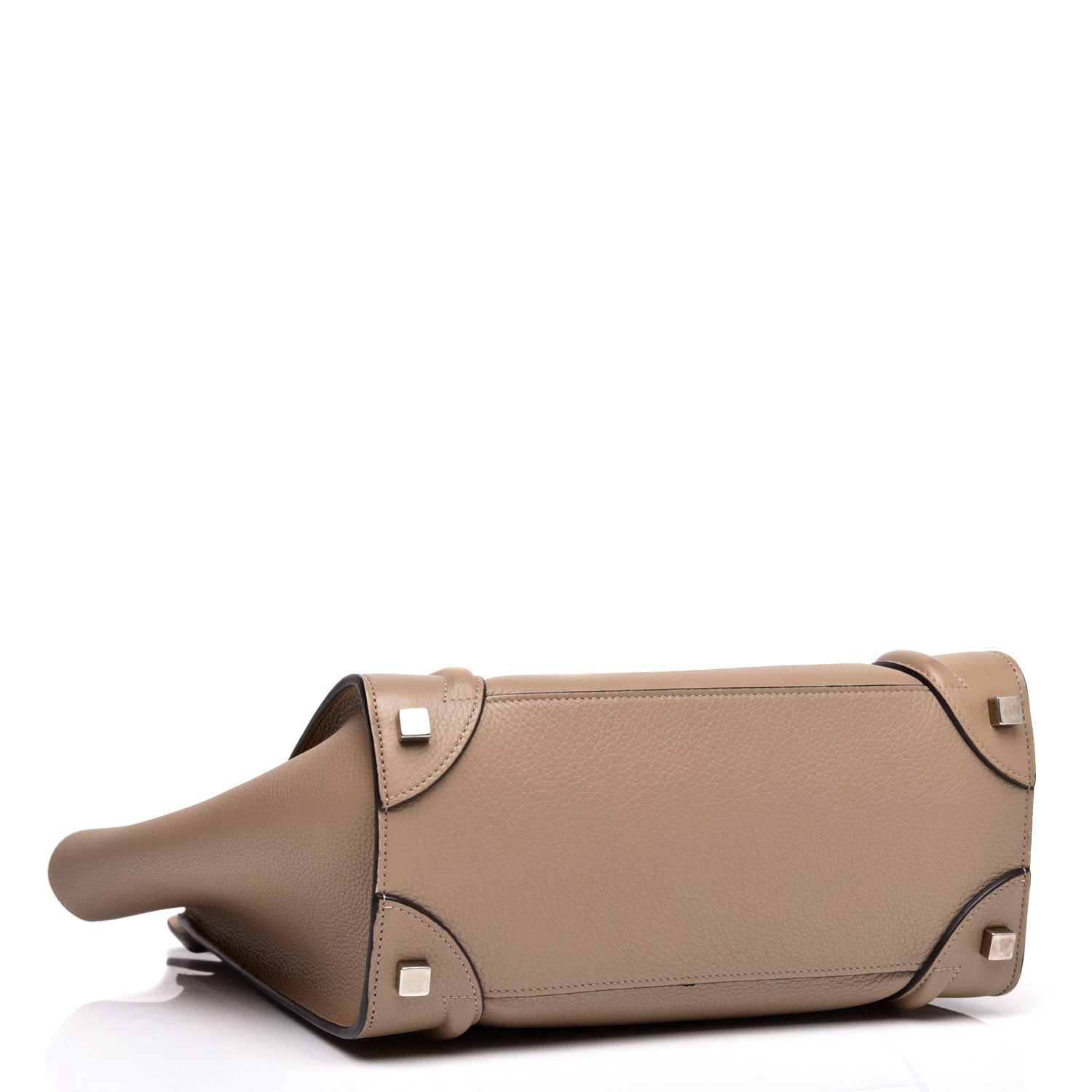 Celine Drummed Calfskin Micro Luggage Dune 4 of 9