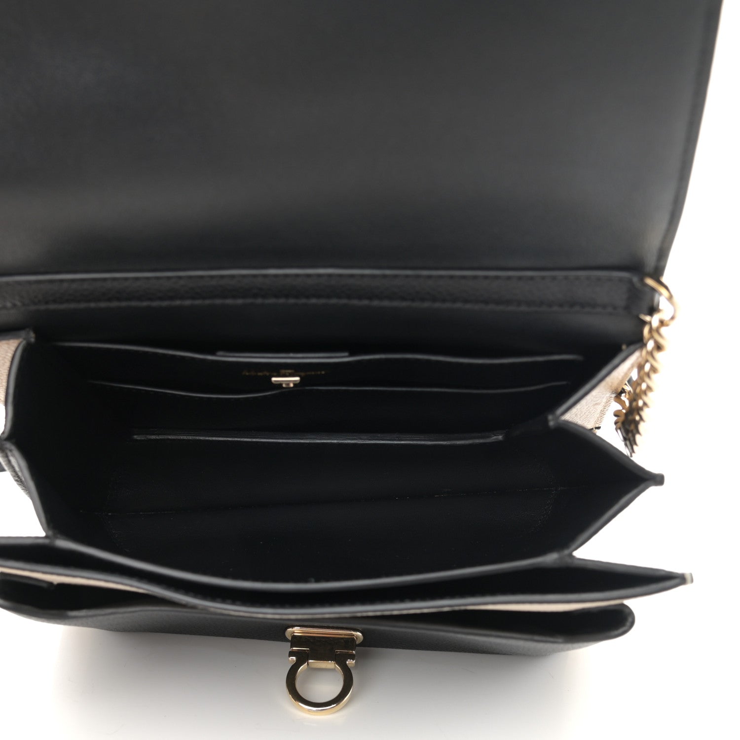 Salvatore Ferragamo Grained Calfskin Trifolio Flap Bag Dune Bone 5 of 14