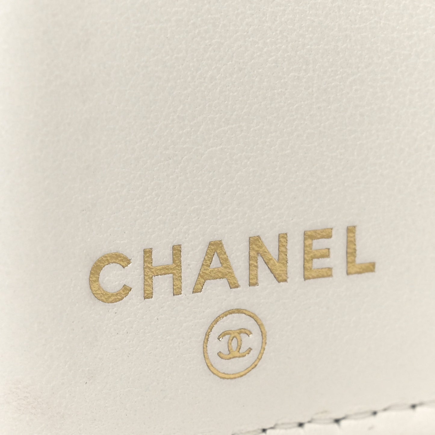 Caviar Quilted Crystal CC Small Flap Wallet White