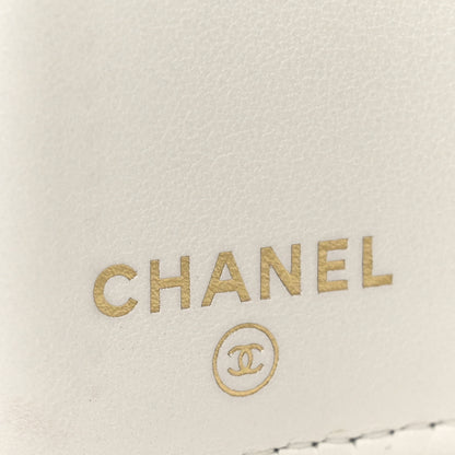 Chanel Caviar Quilted Crystal CC Small Flap Wallet White 8 of 10
