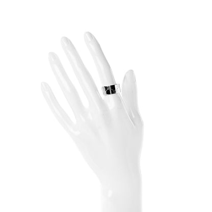 Gucci 18K White Gold 9mm Icon Band Ring 53 6.25 2 of 4