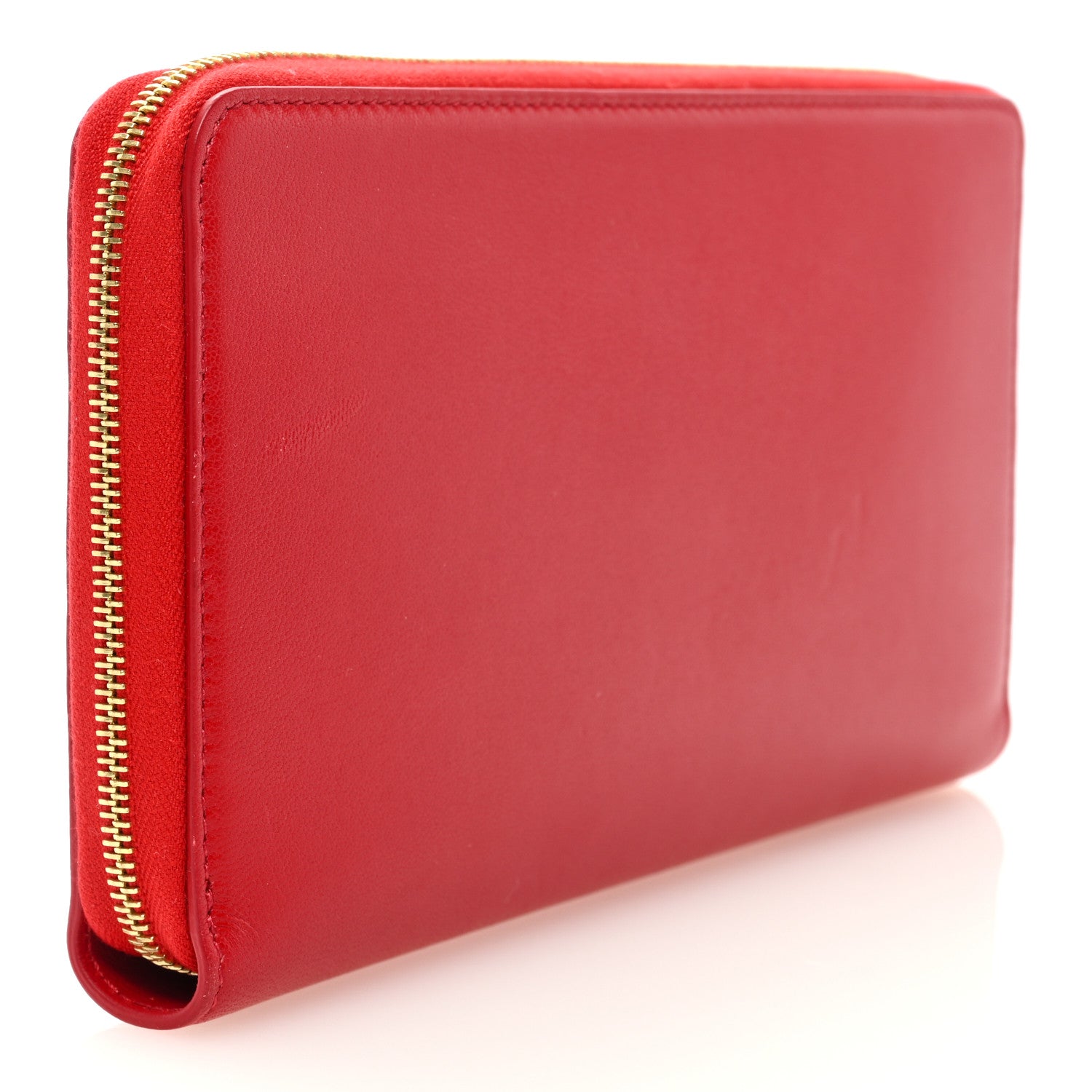Celine Lambskin Large Zip Around Multifunction Wallet Red 3 of 7