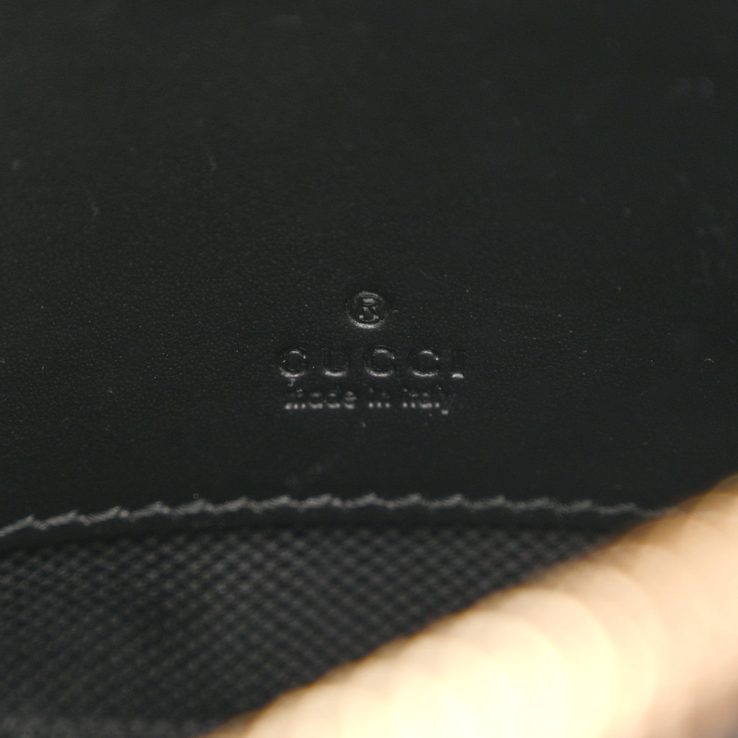 Gucci Calfskin GG Super Mini Debossed Chain Wallet Black 6 of 9
