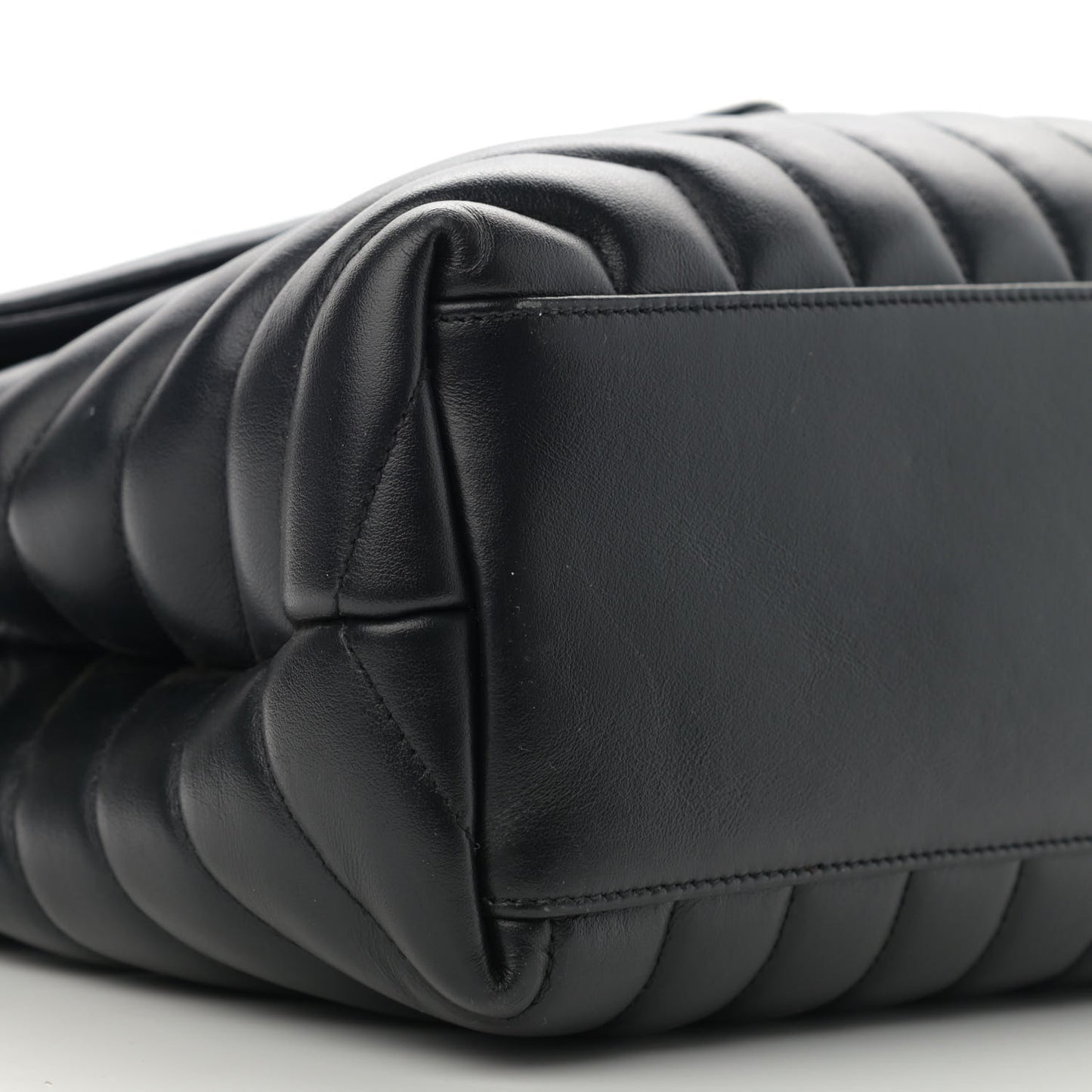 Calfskin Y Quilted Monogram Medium Loulou Chain Satchel Black