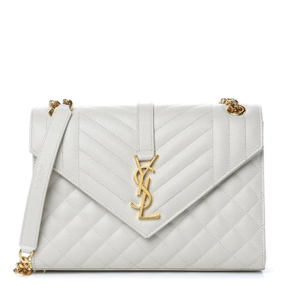 Saint Laurent Grain De Poudre Textured Mixed Matelasse Medium Triquilt Monogram Satchel Porcellana 1 of 14