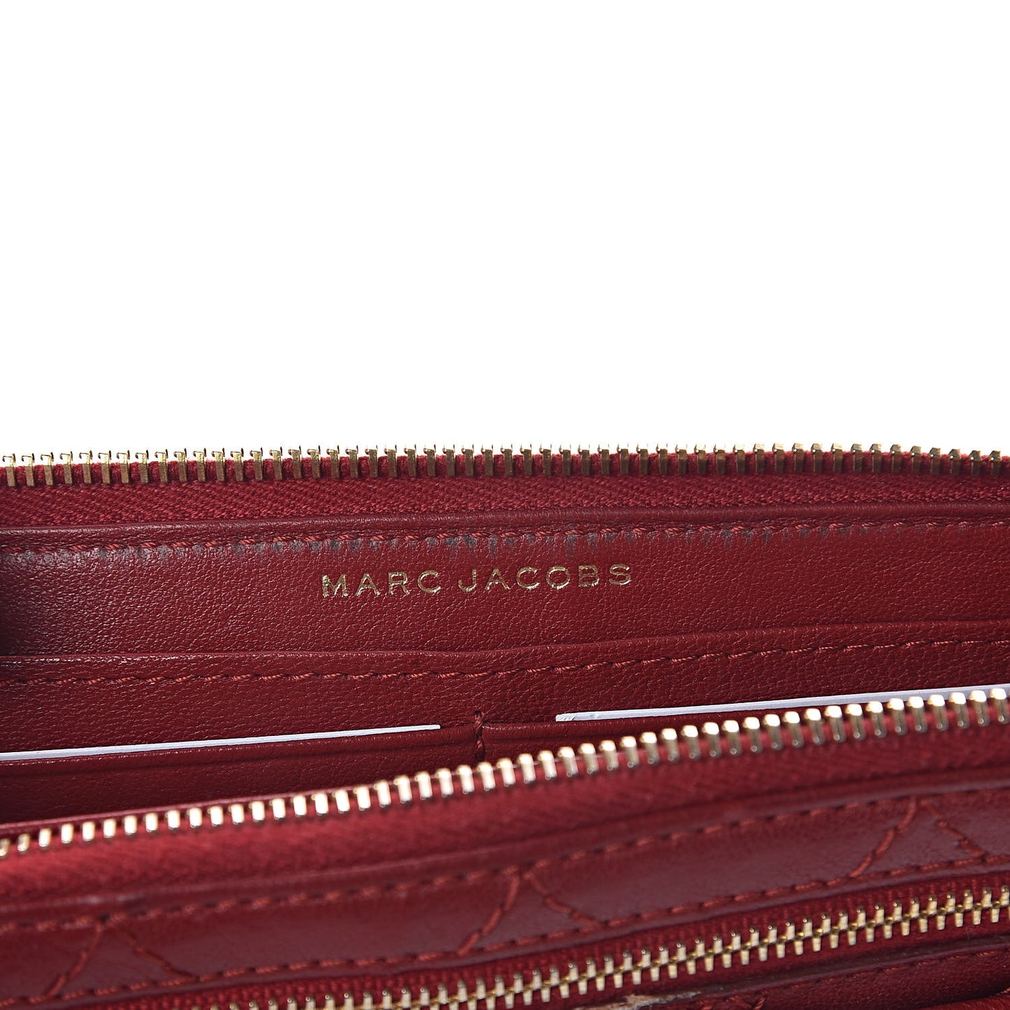 Lambskin Quilted Zip Clutch Wallet Poppy