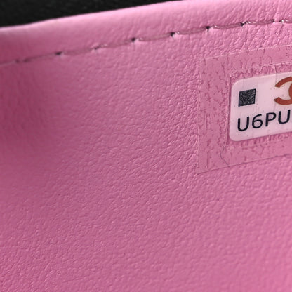 Chanel Lambskin Quilted Top Handle Mini Vanity Case With Chain Black Pink 7 of 11