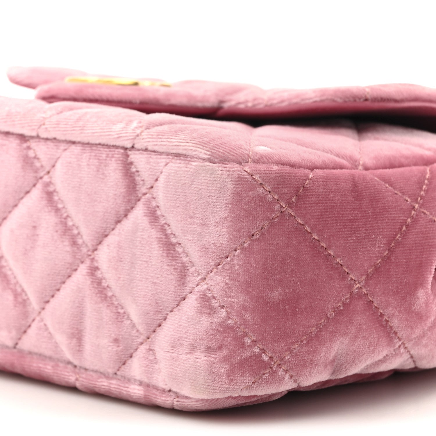 Chanel Velvet Quilted Small Wavy CC Hobo Pink 9 of 12