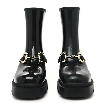 Gucci Rubber Womens Horsebit Ankle Boots 38 Black 2 of 8
