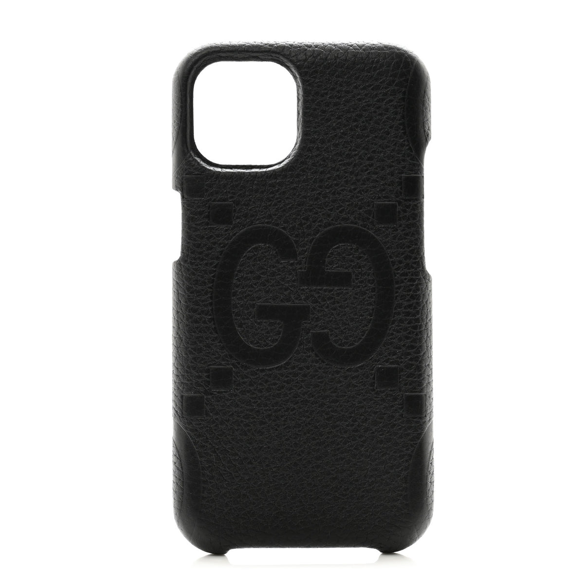 Gucci Piuma Calfskin Jumbo GG Embossed iPhone 15 Phone Case Black 1 of 5